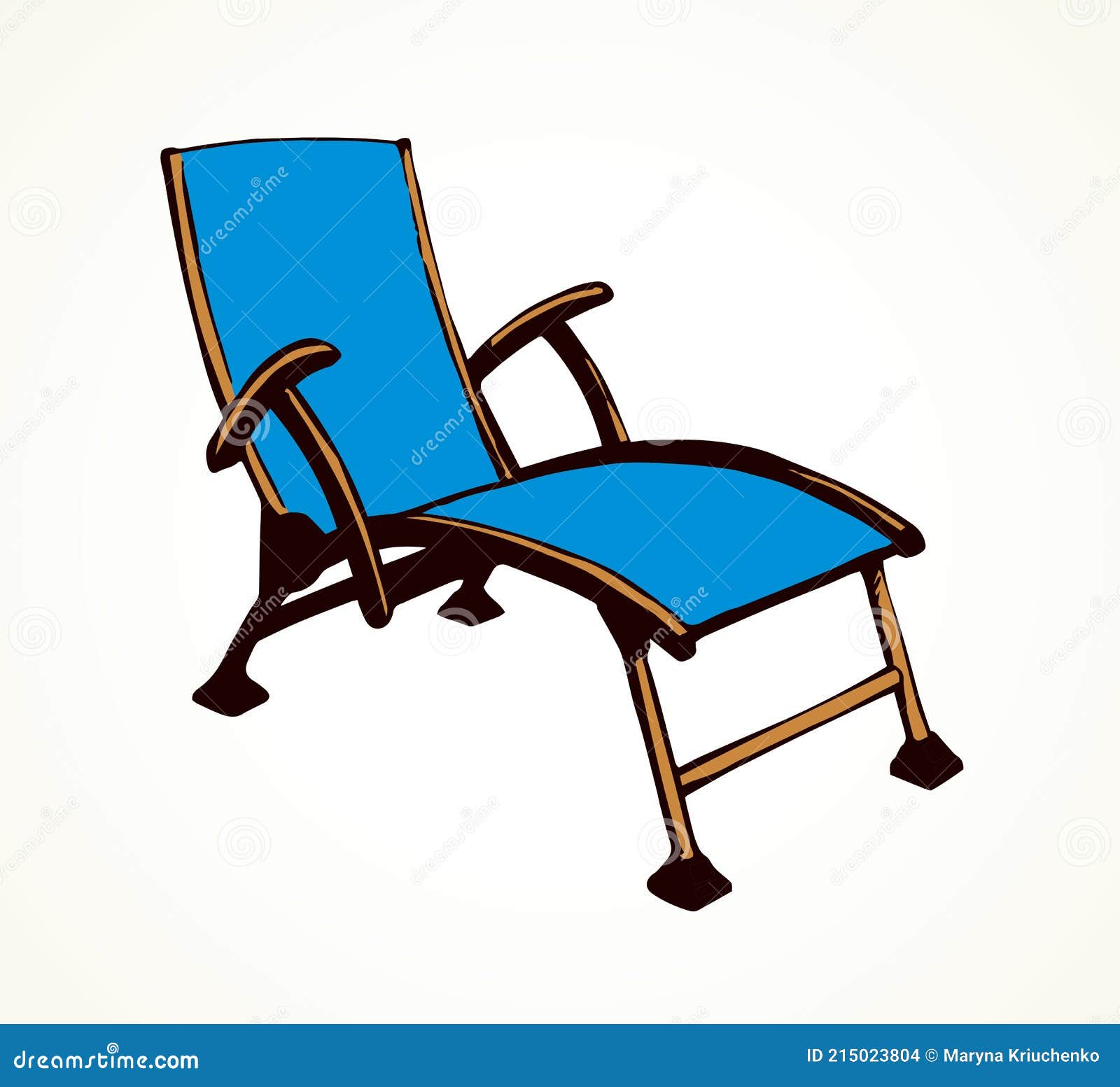 Beach Chair. Vector Freehand Drawing Stock Vector - Illustration of ...
