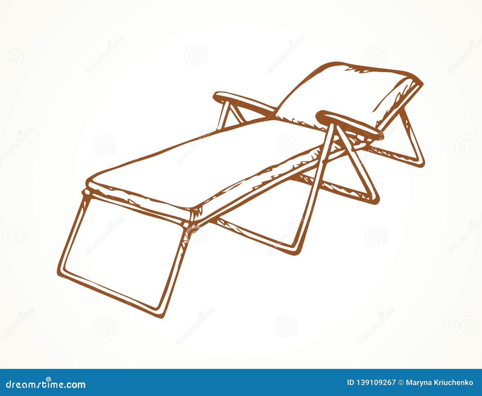 Beach Chair. Vector Freehand Drawing Stock Vector - Illustration of ...