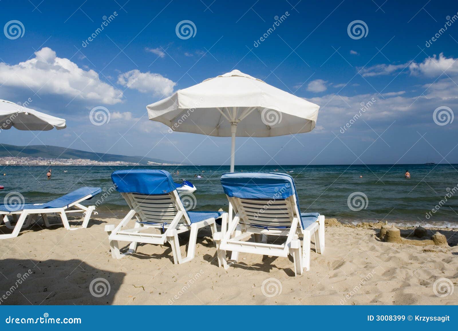 Beach chairs stock image. Image of peaceful, pole, bright - 3008399