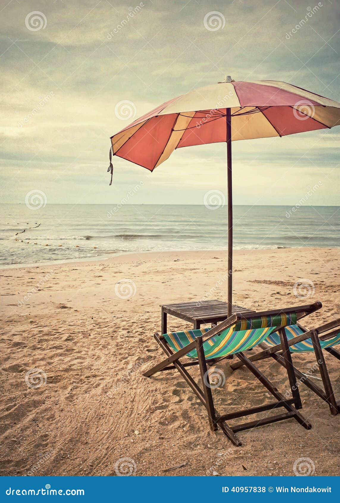 Beach chairs retro style stock photo. Image of landscape 40957838