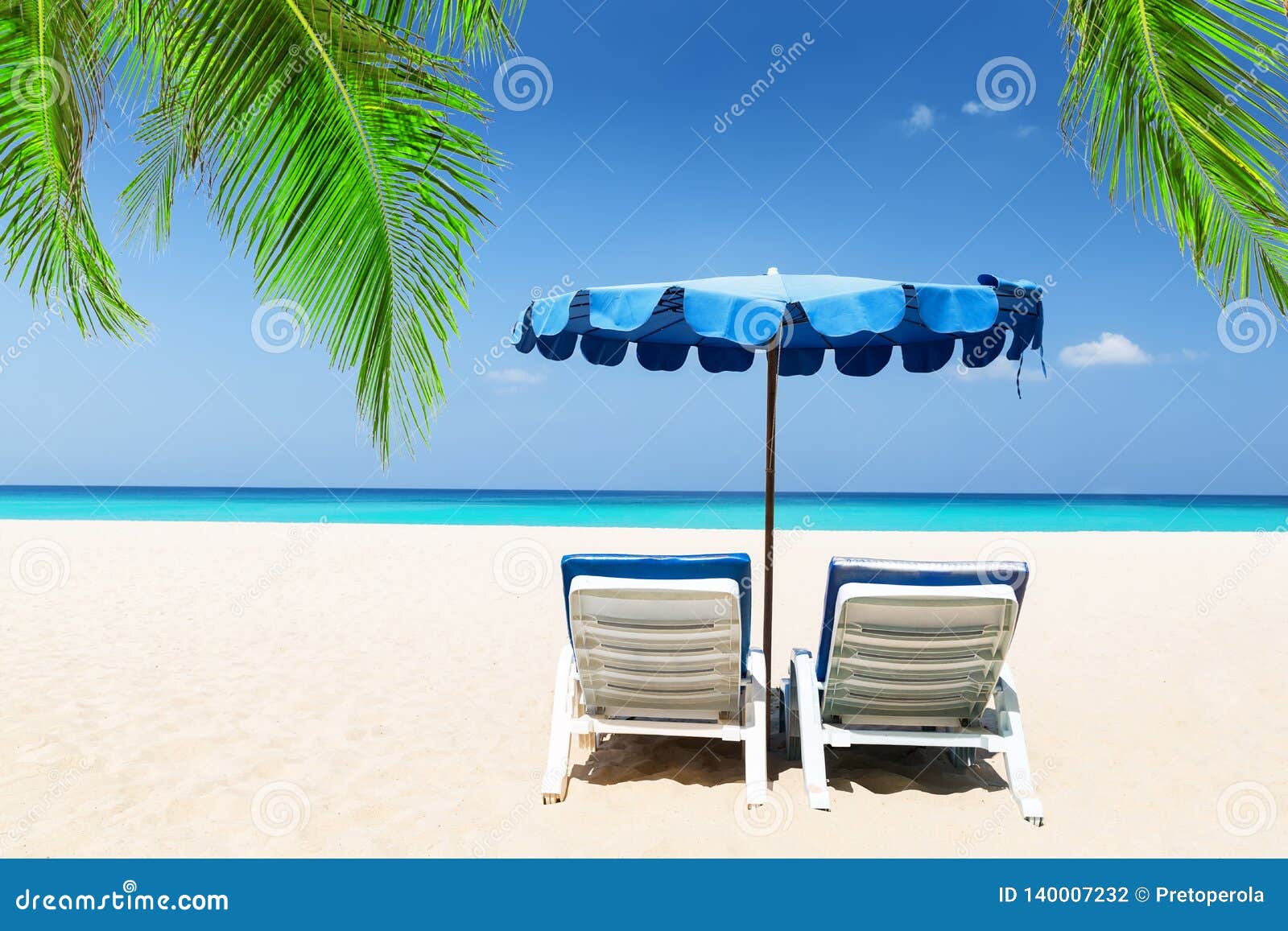 Beach Chairs With Umbrella Stock Photo Image Of Island 140007232