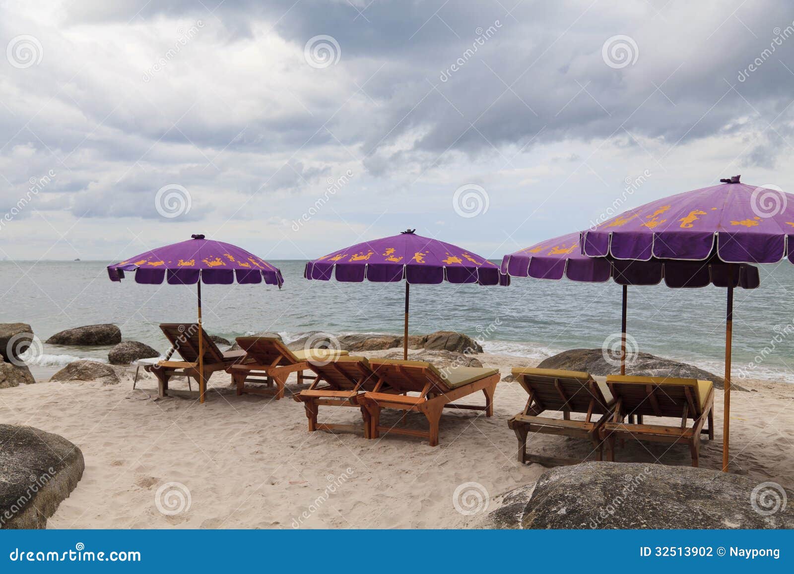 Beach chairs with umbrella stock photo. Image of paradise - 32513902