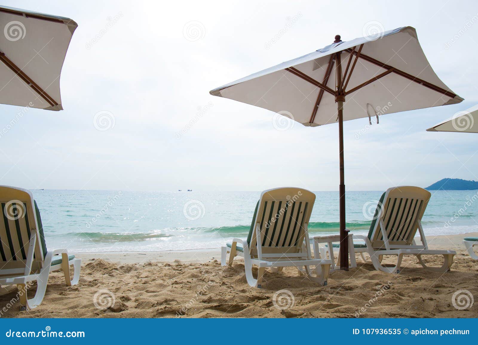 Beach Chairs for Vacations and Relax at the Beach Stock Image Image