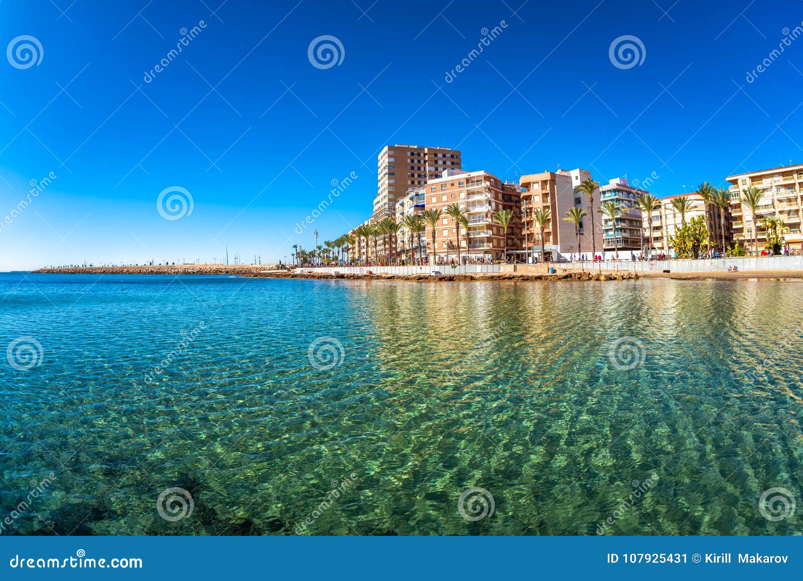 beach and cityscape. torrevieja, spain