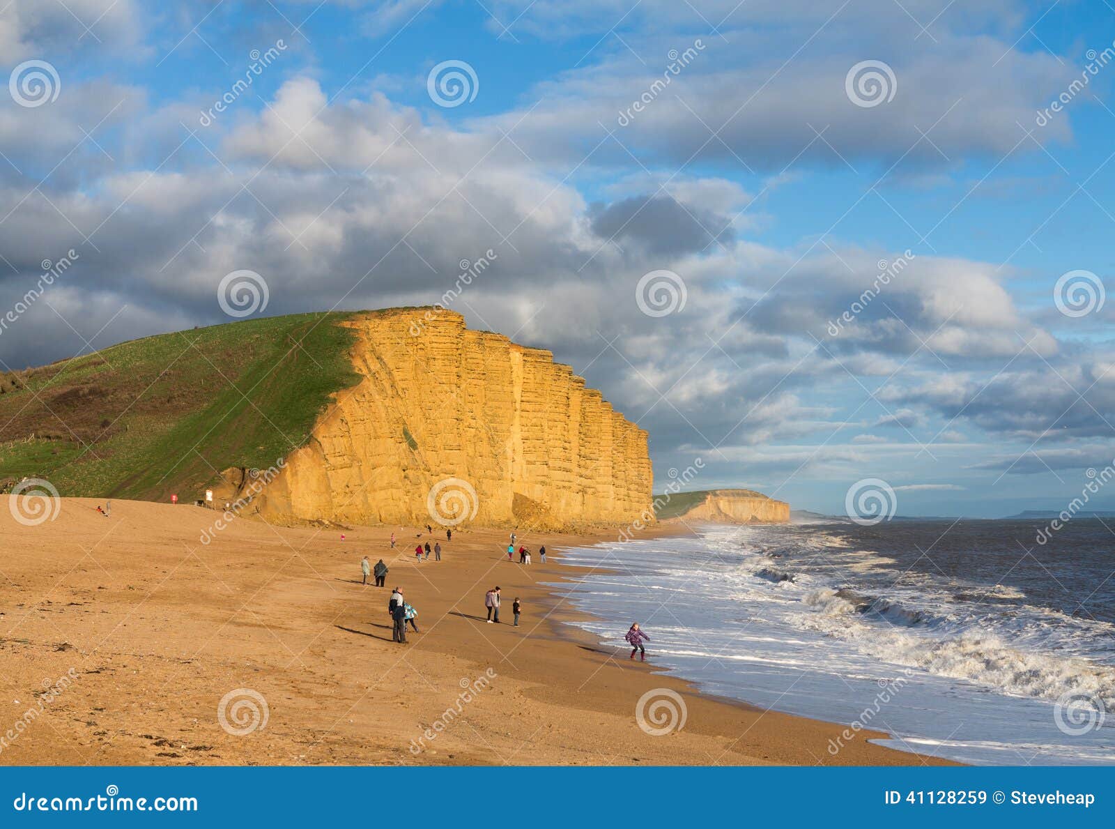 Beach and Cliffs at West Bay Dorset in UK Stock Image - Image of scenic ...
