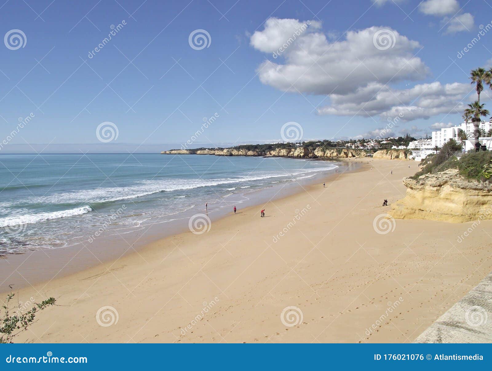 beach and coastline in armacao de pera, algarve - portugal