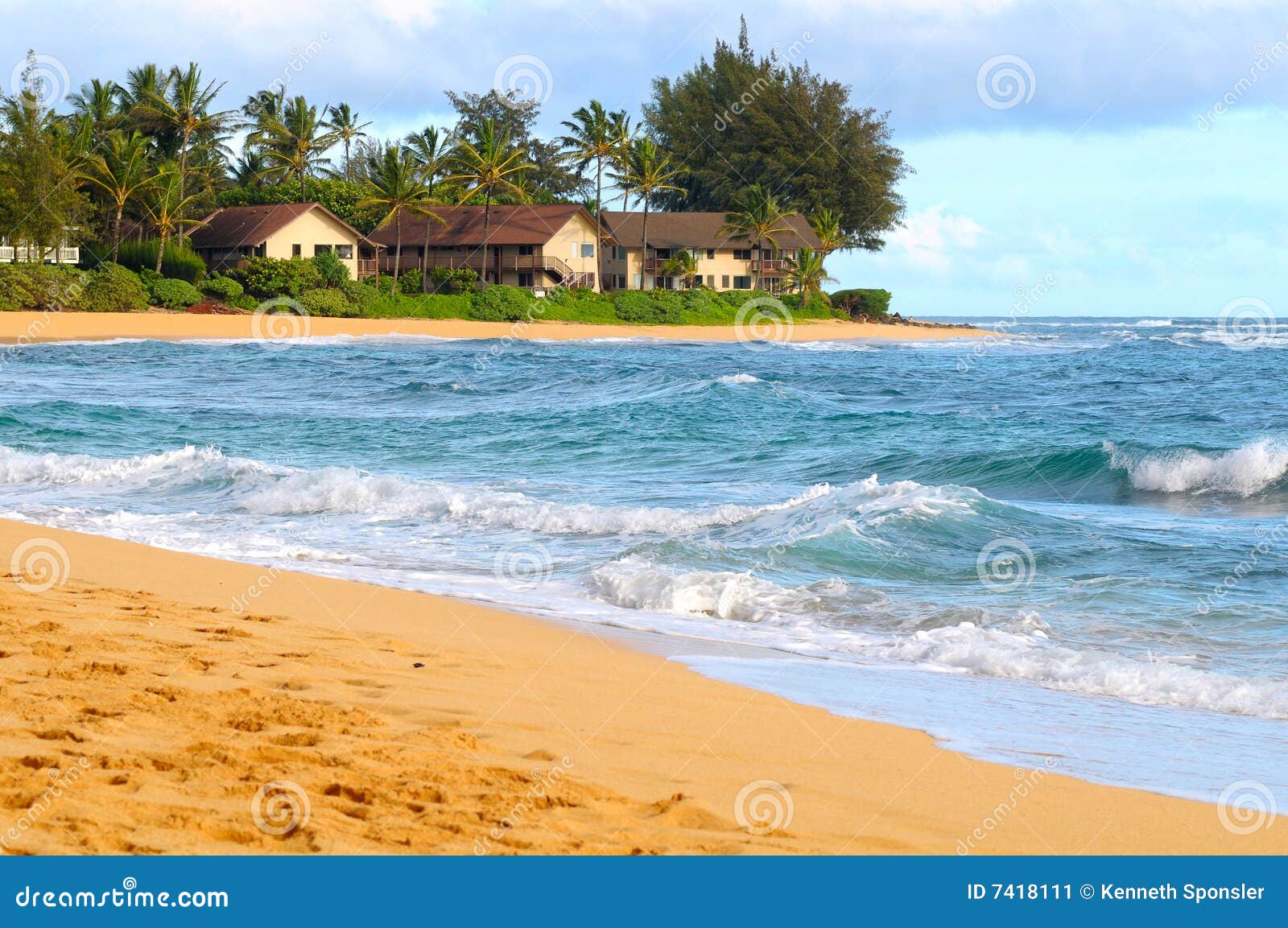 Beach condos stock image. Image of paradise, kauai, hawaii 7418111