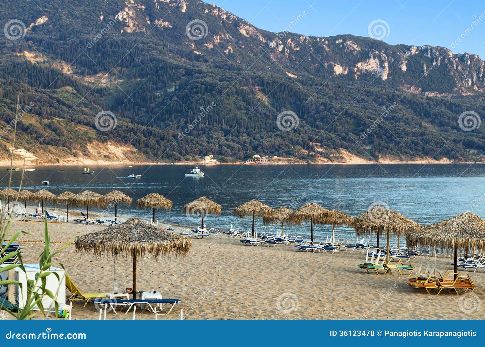 beach at corfu island in greece