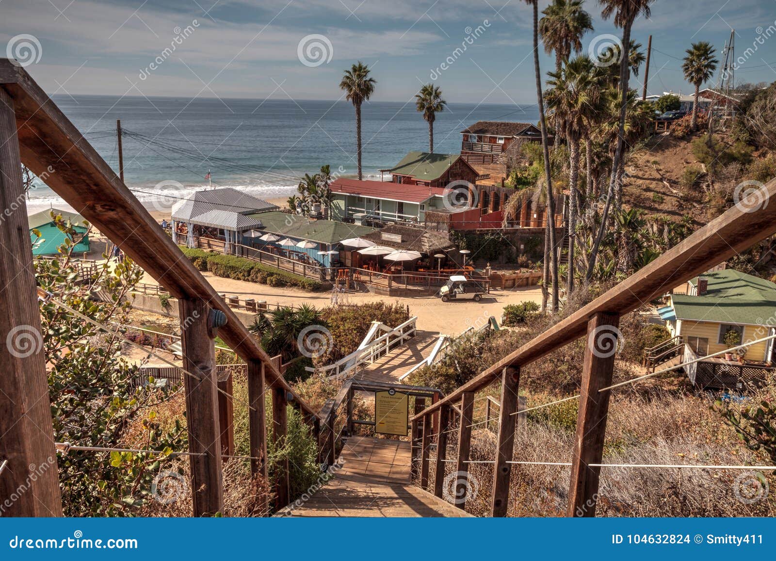 Beach Cottages Line Crystal Cove State Park Beach Editorial Stock