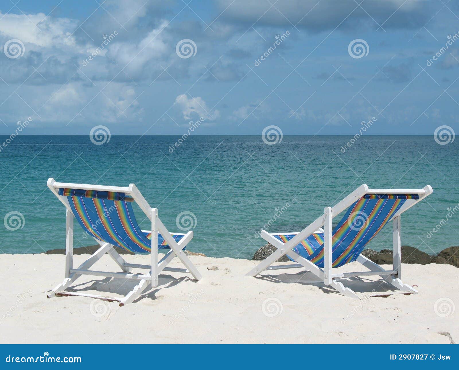 Beach Deck Chairs stock image. Image of reflection, gulf - 2907827