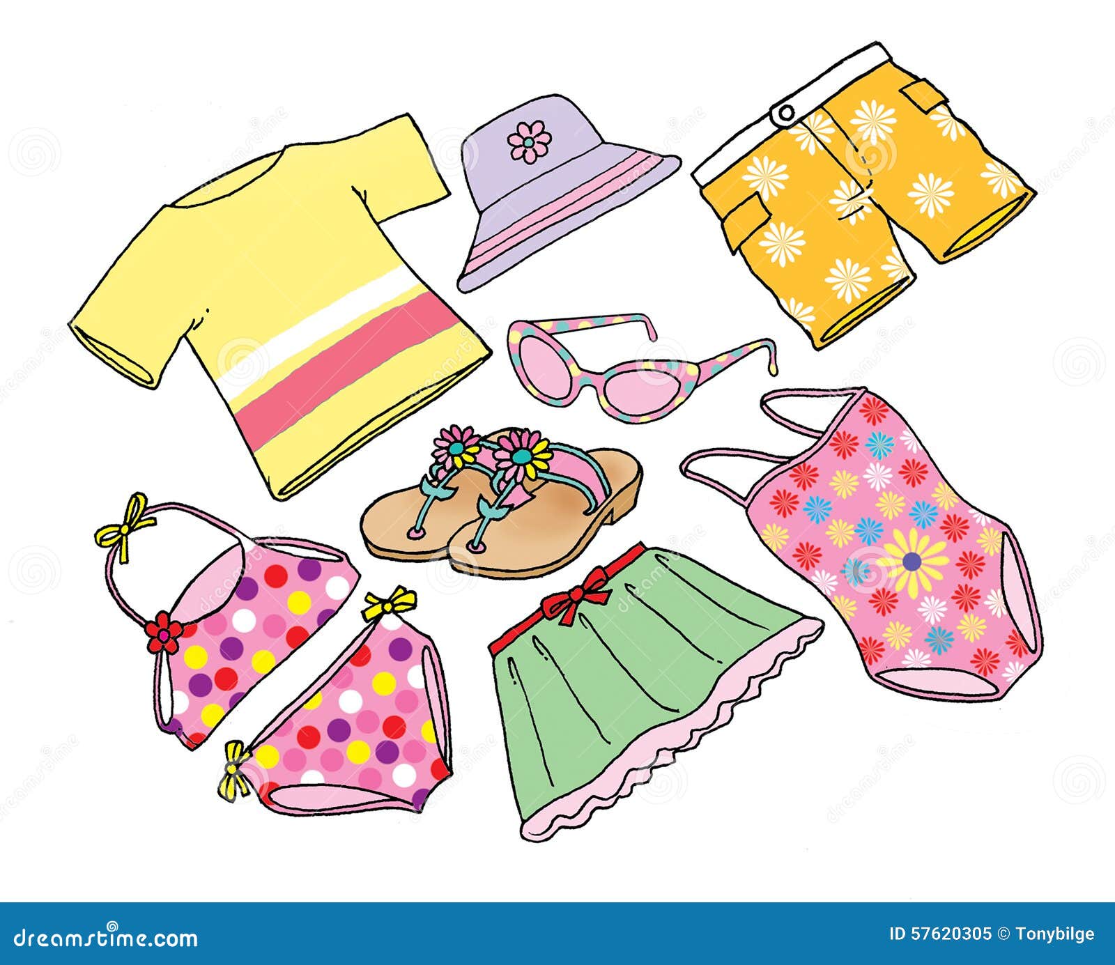 Beach dresses stock illustration. Illustration of summertime - 57620305