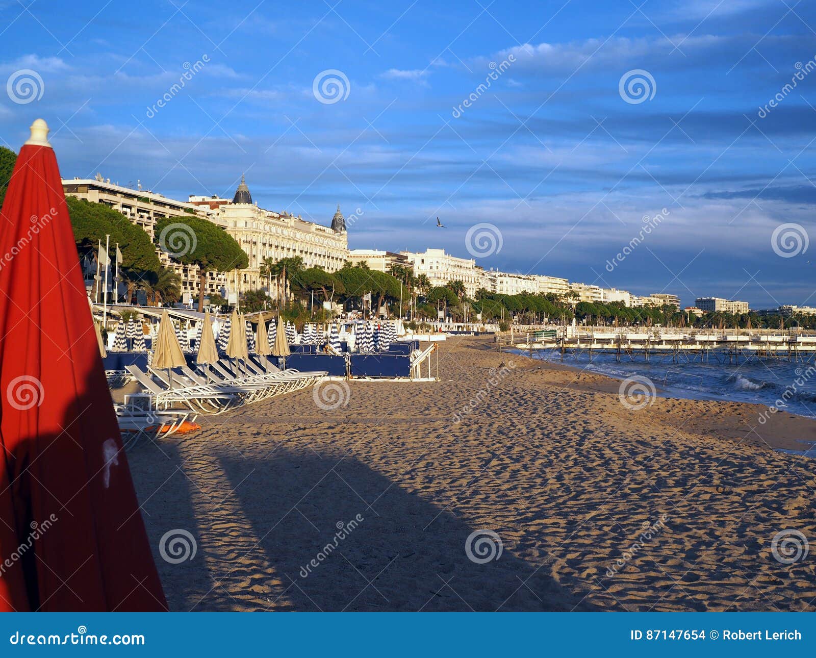 Beach and Famous Hotels Along Promenade De La Croisette Cannes F ...