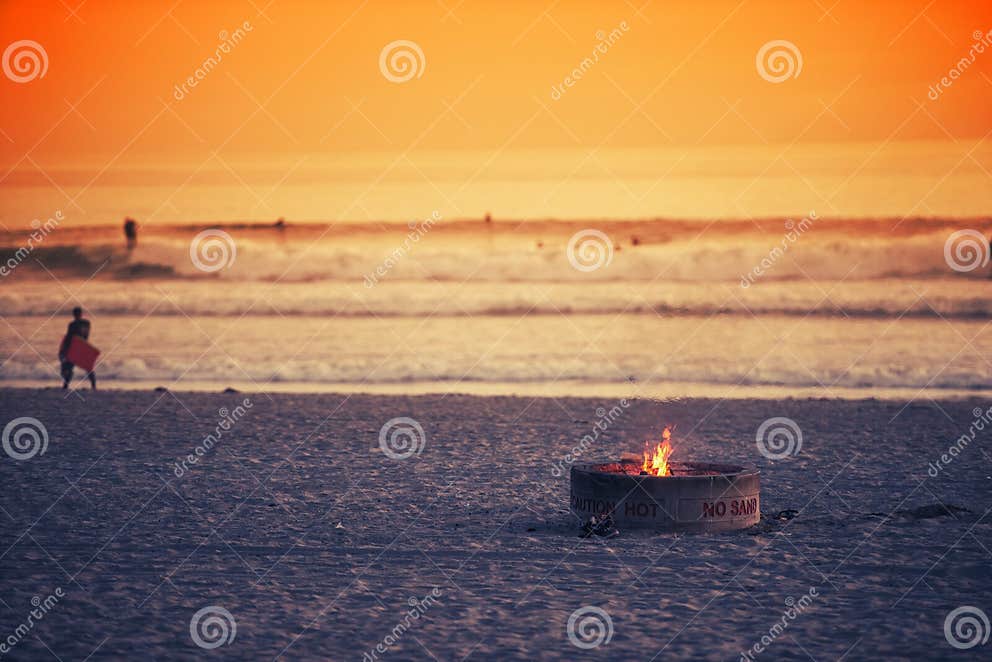 Beach Fire Pit stock image. Image of recreational, ocean 51809733