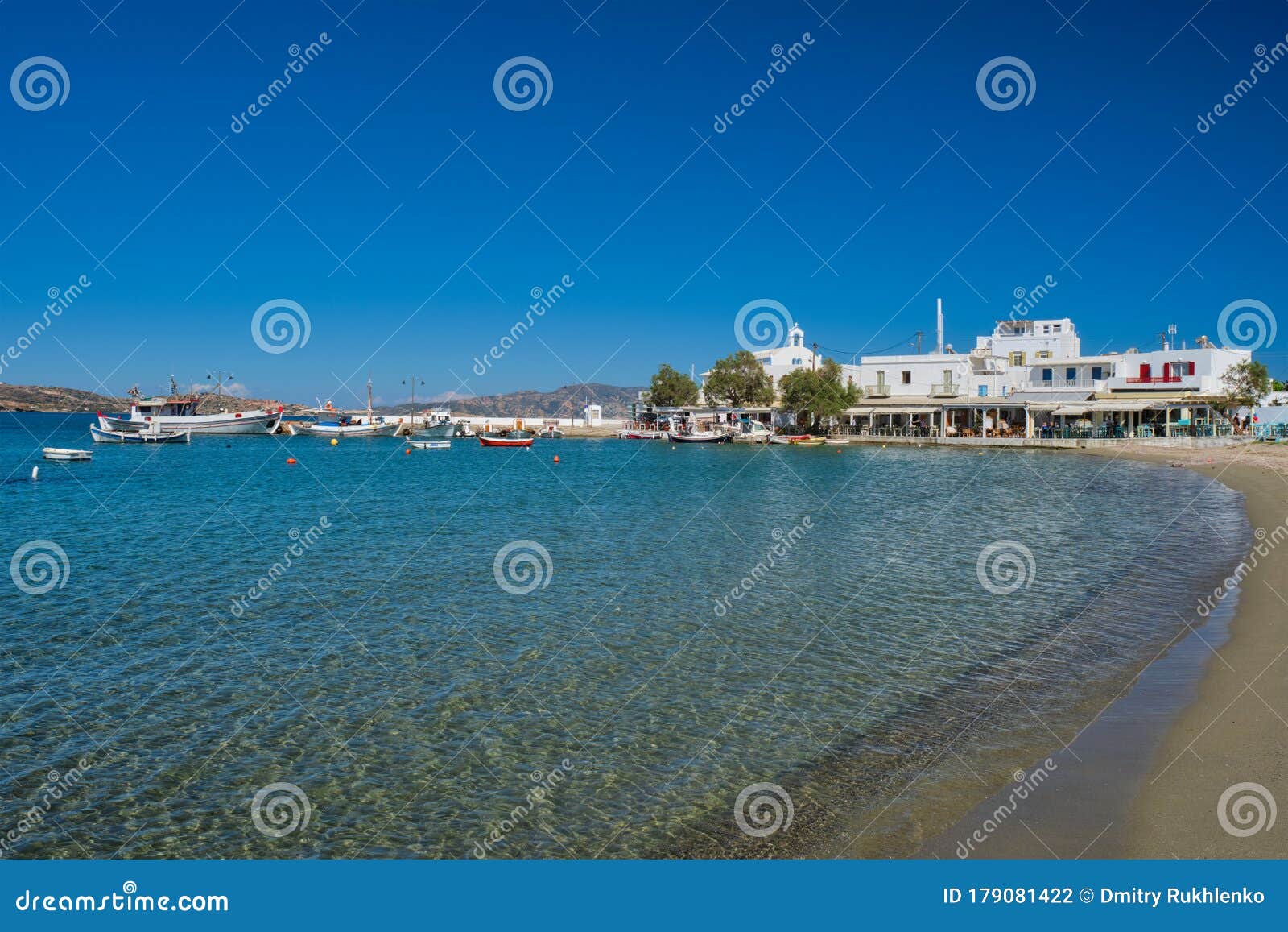 the beach and fishing village of pollonia in milos, greece