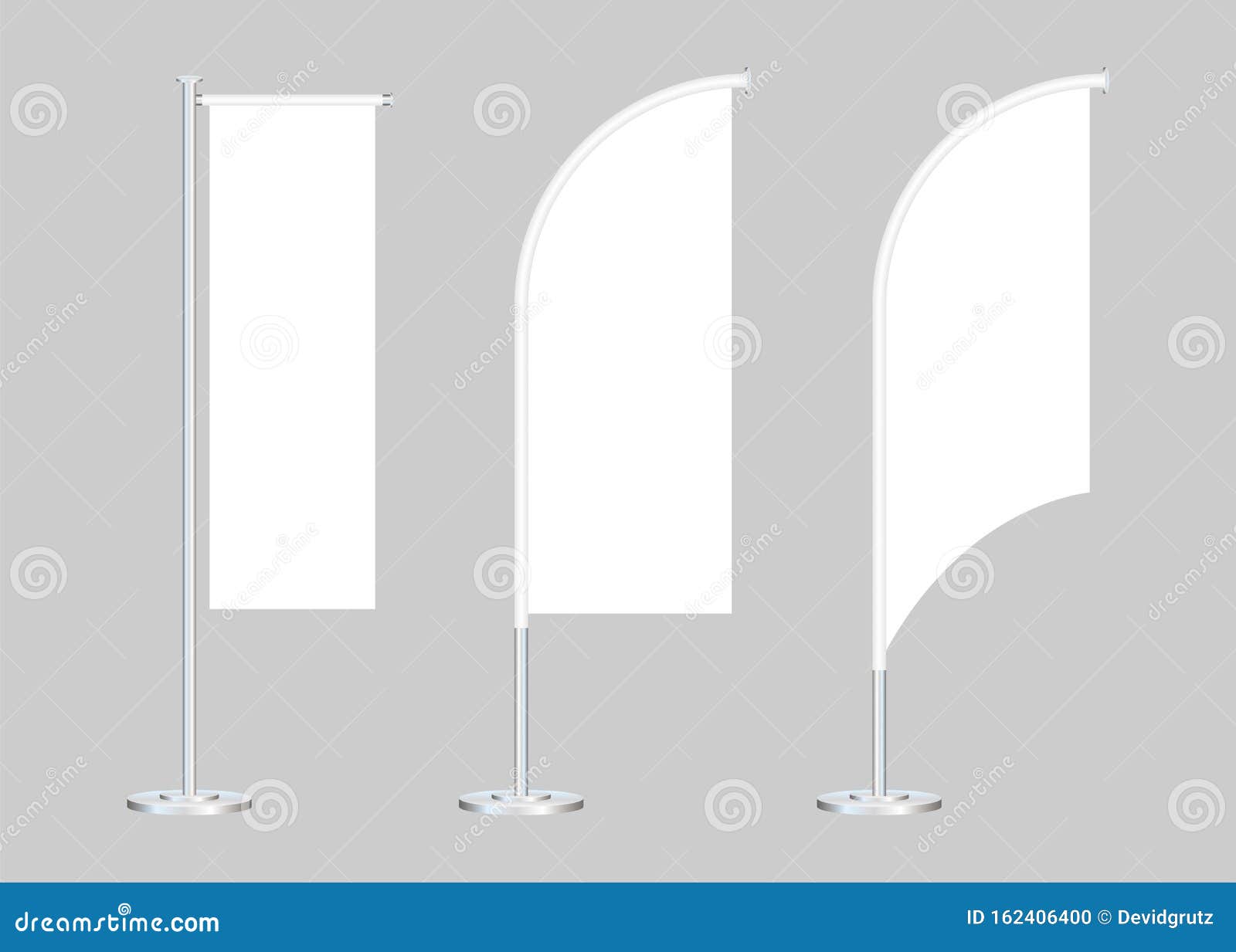 Download Beach Flag Stand Empty Template Mockup Set On A Grey ...