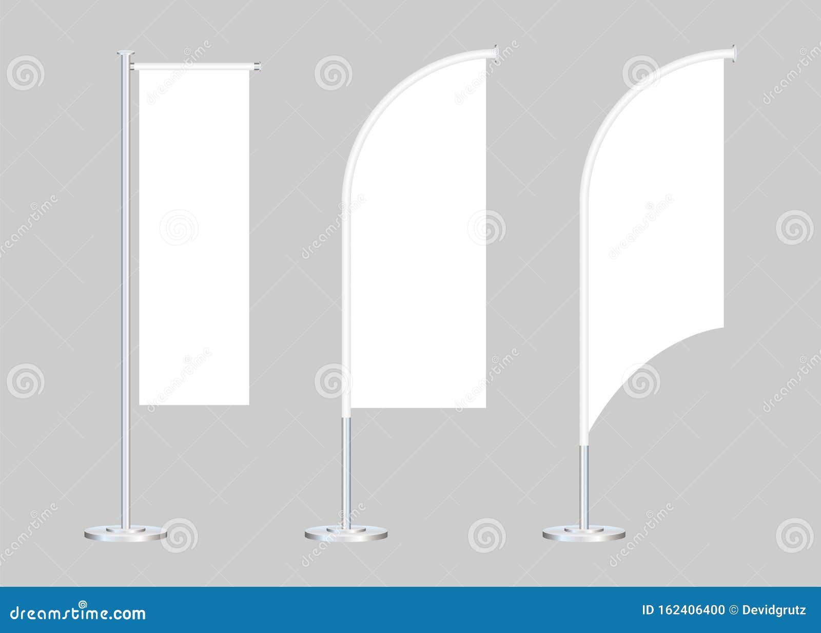 Download Beach Flag Stand Empty Template Mockup Set On A Grey. Vector Stock Illustration Stock Vector ...