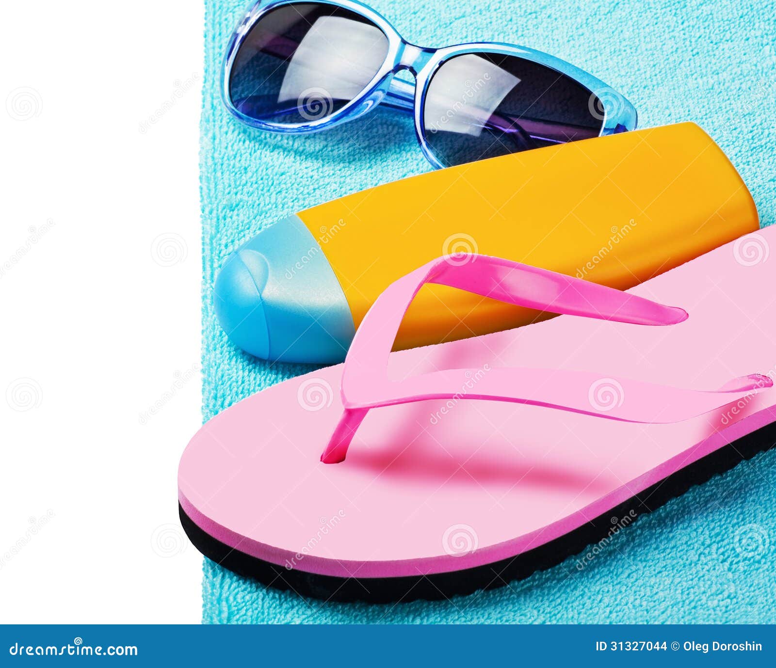 Beach gear lie on the sand stock photo. Image of background 31327044