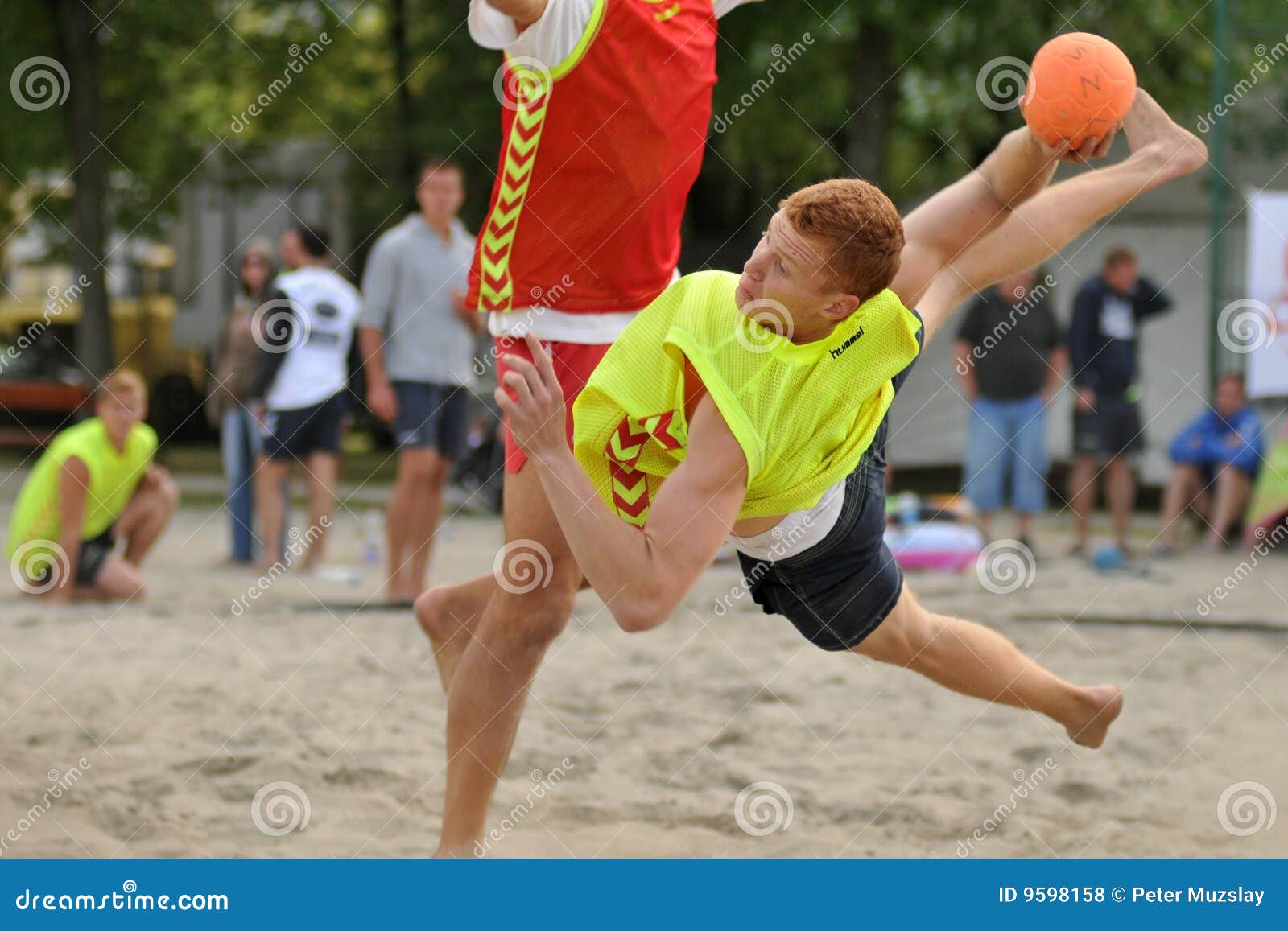 Beach handball action editorial stock photo. Image of goal 9598158