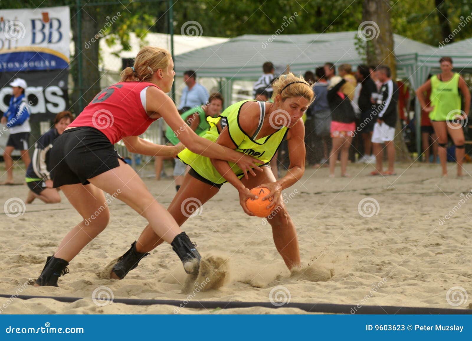 Beach handball action editorial stock photo. Image of hungary 9603623