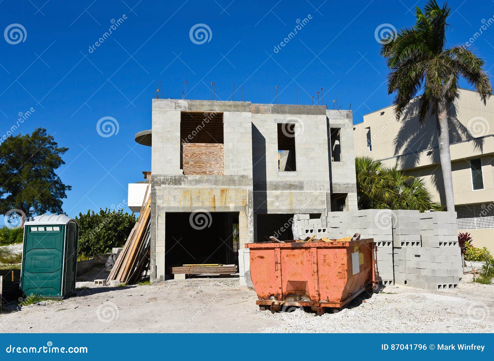Beach House Construction stock photo. Image of residential 87041796