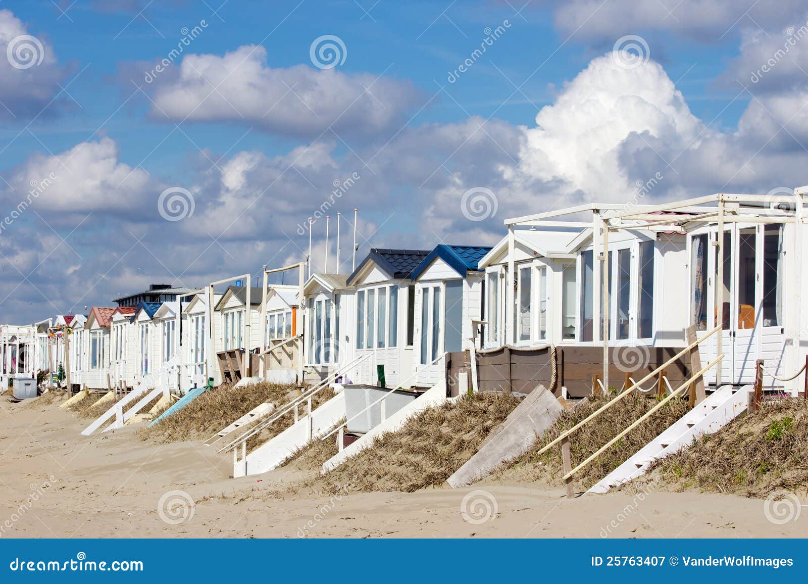 Beach houses Zandvoort stock image. Image of seaside 25763407