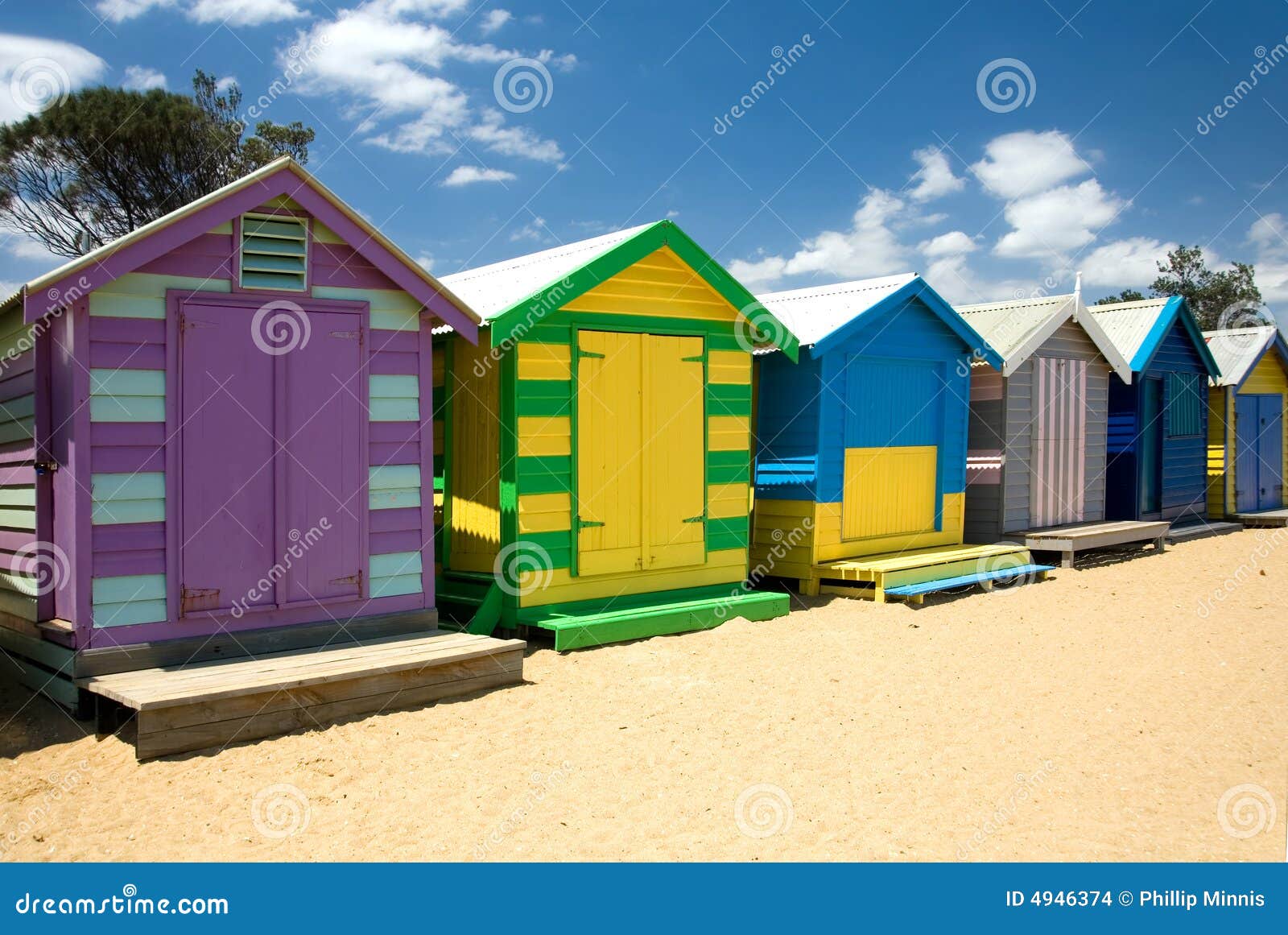 Beach Huts stock photo. Image of australia, trees, summer 4946374