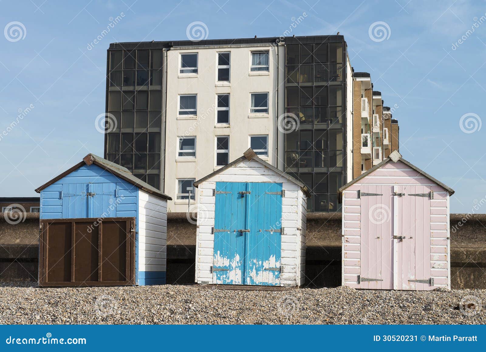 Beach Huts at Seaton, Devon, UK. Stock Image Image of holiday