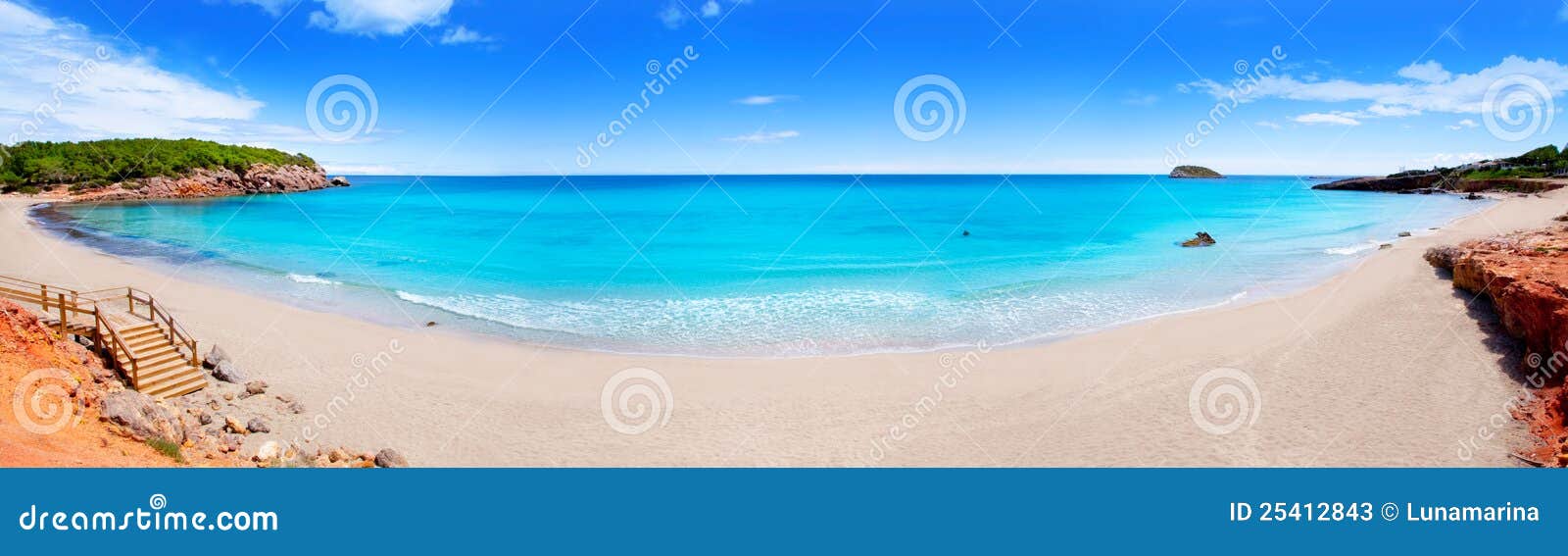 beach in ibiza island panoramic