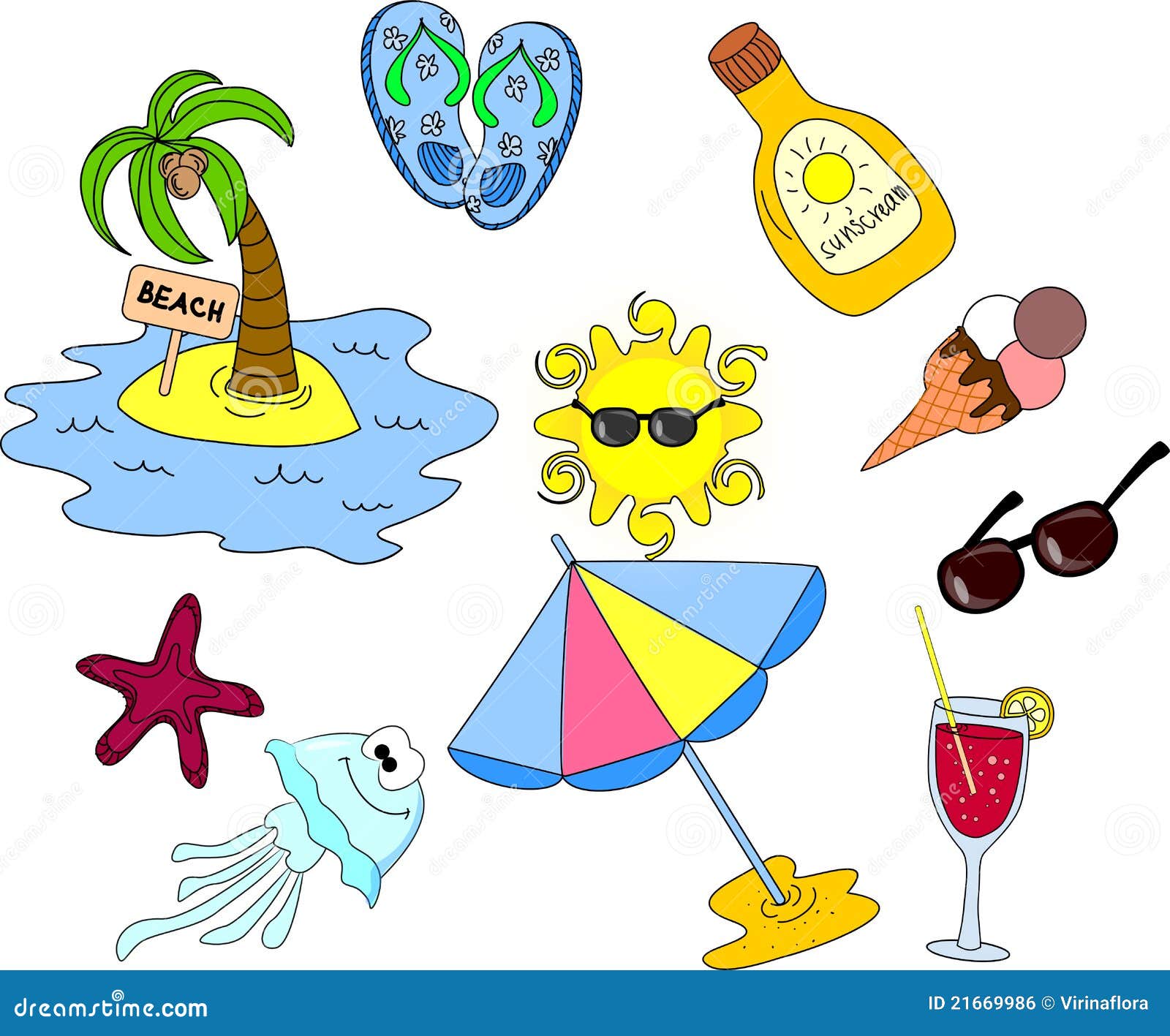 Beach icon set, vector stock vector. Illustration of suncream - 21669986