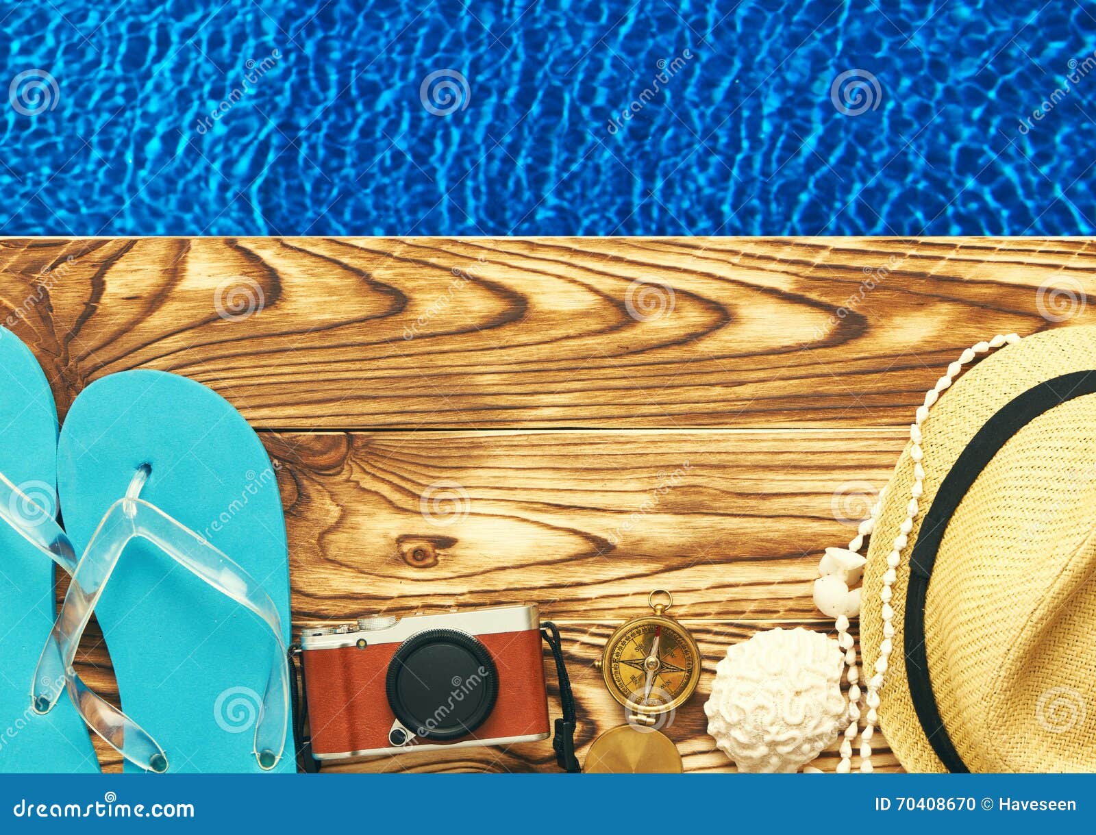 Beach items at pool stock photo. Image of pool, accessory 70408670