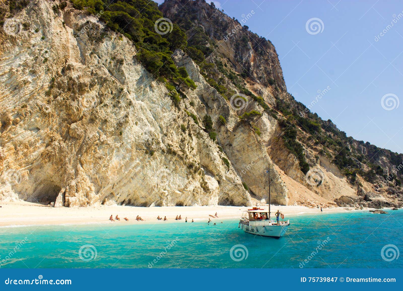 Beach in Ithaka, Greece editorial photography. Image of blue - 75739847