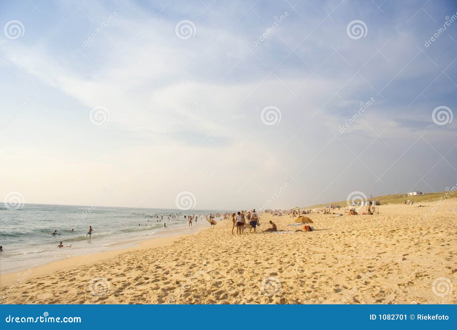 Beach life on a busy beach stock image. Image of holiday - 1082701