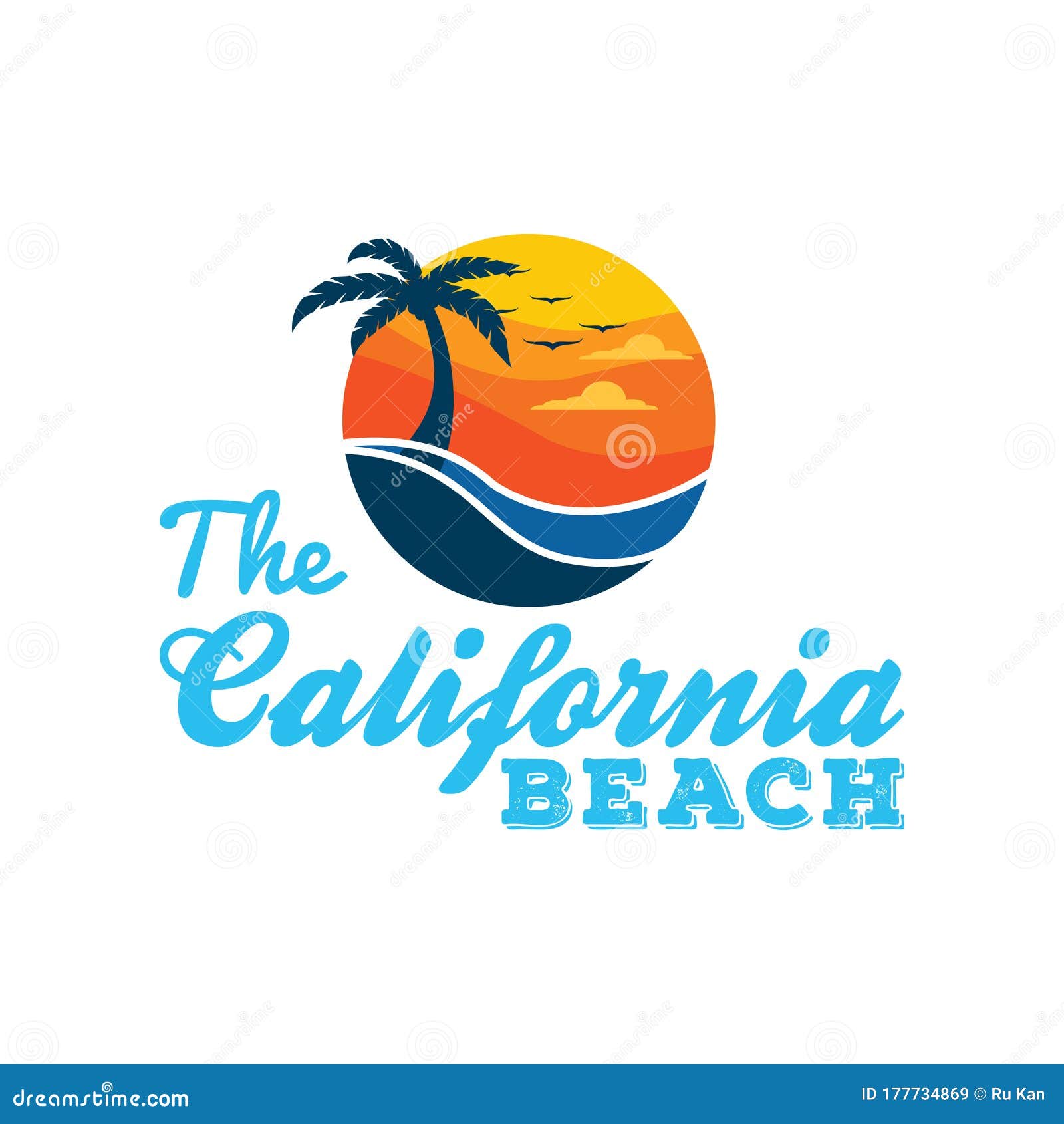 Beach Logo Abstract Gradient Color Stock Illustration - Illustration of ...