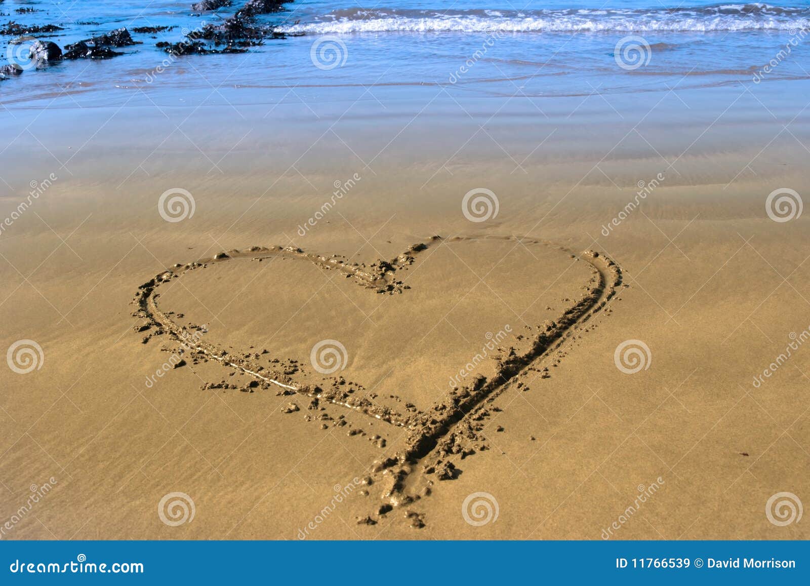 Beach love heart stock image. Image of drawn, message - 11766539