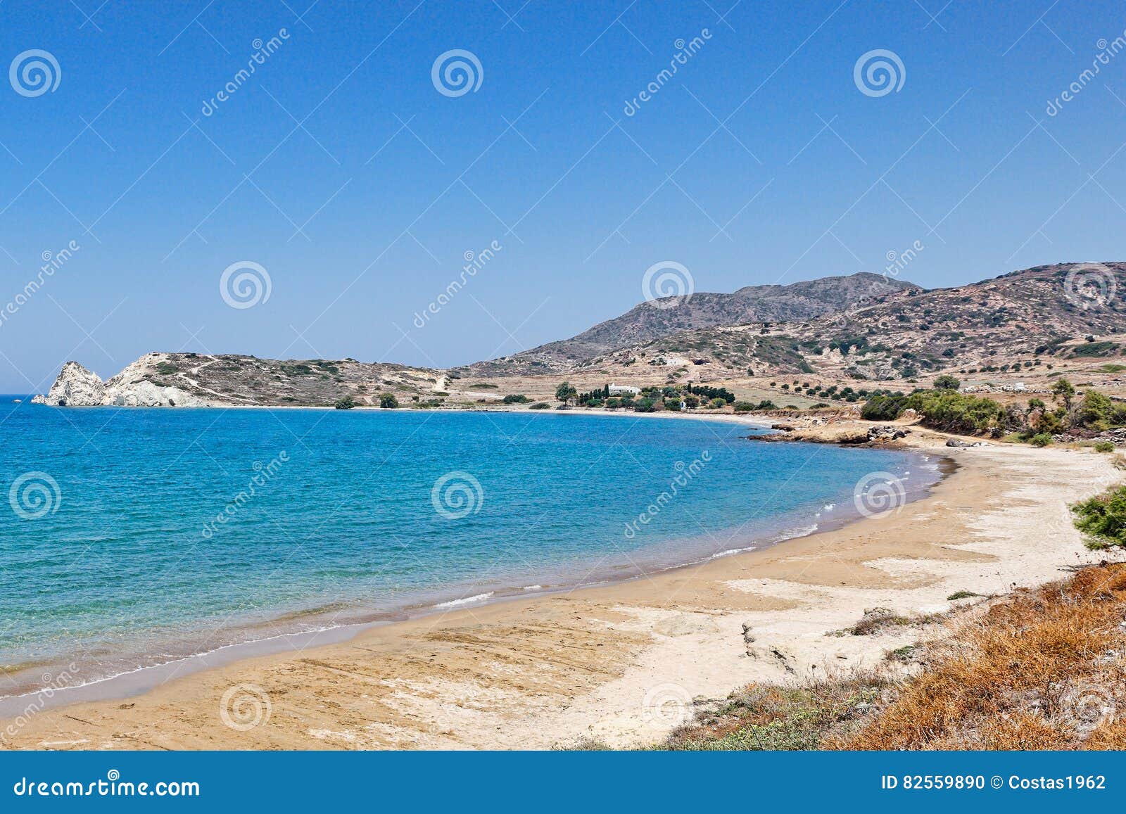 the beach mavrospilia in kimolos, greece