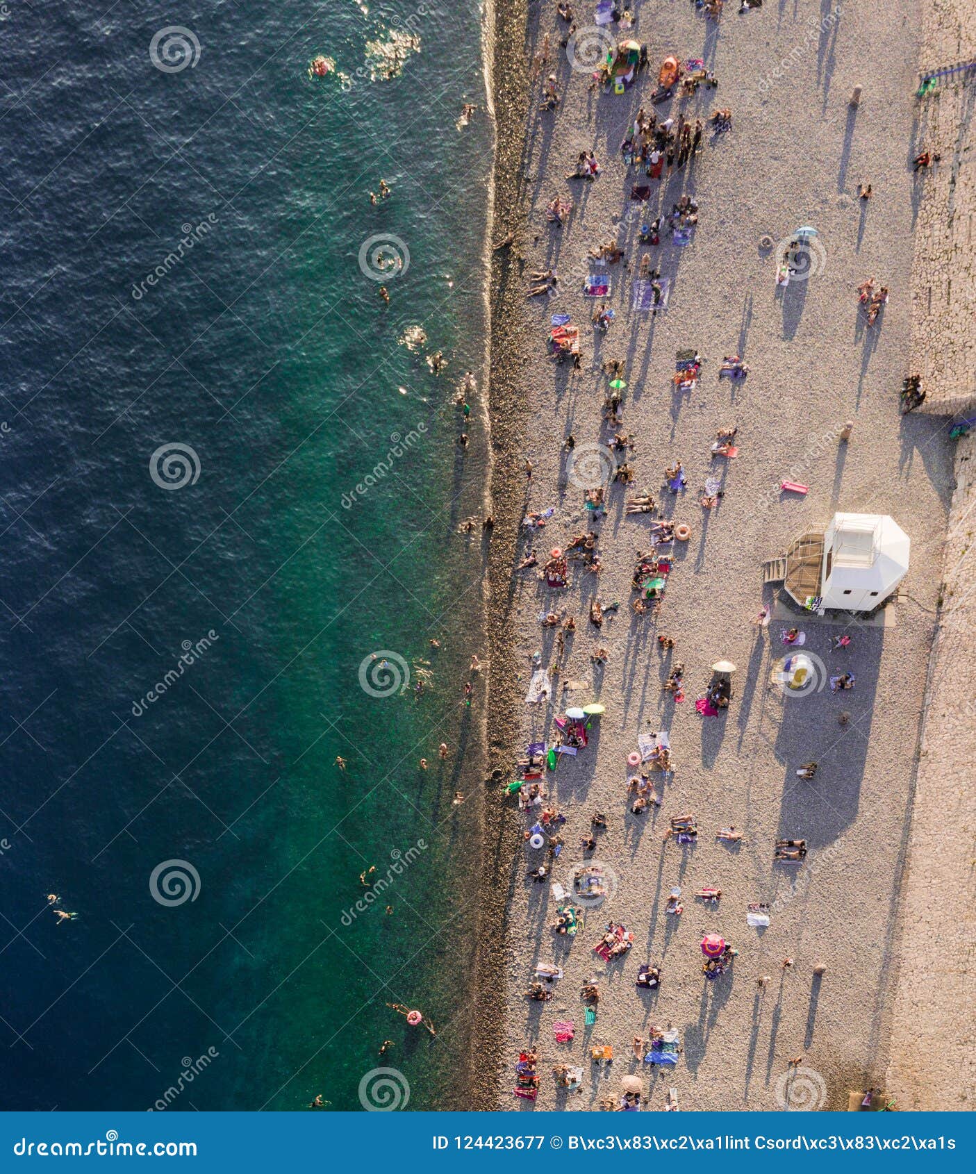 beach at the mediterranean sea at nice, france.