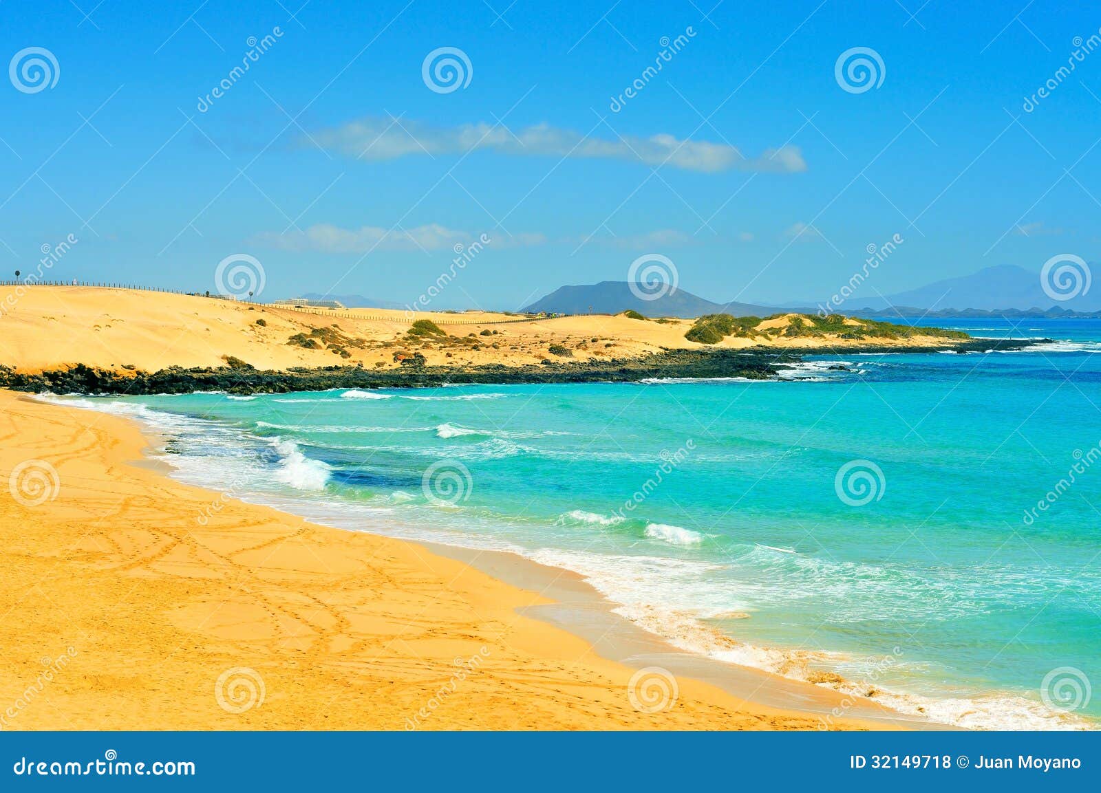 beach in natural park of dunes of corralejo in fuerteventura