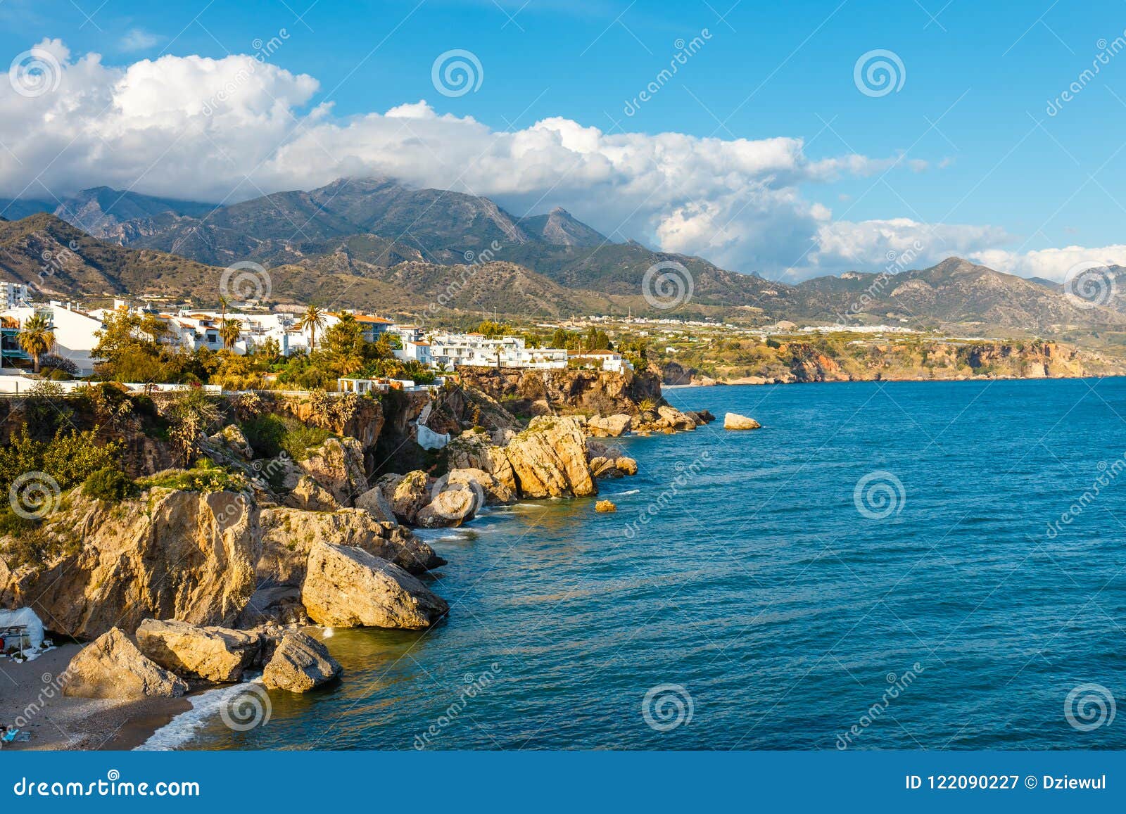 beach in nerja, costa del sol, andalusia, spain