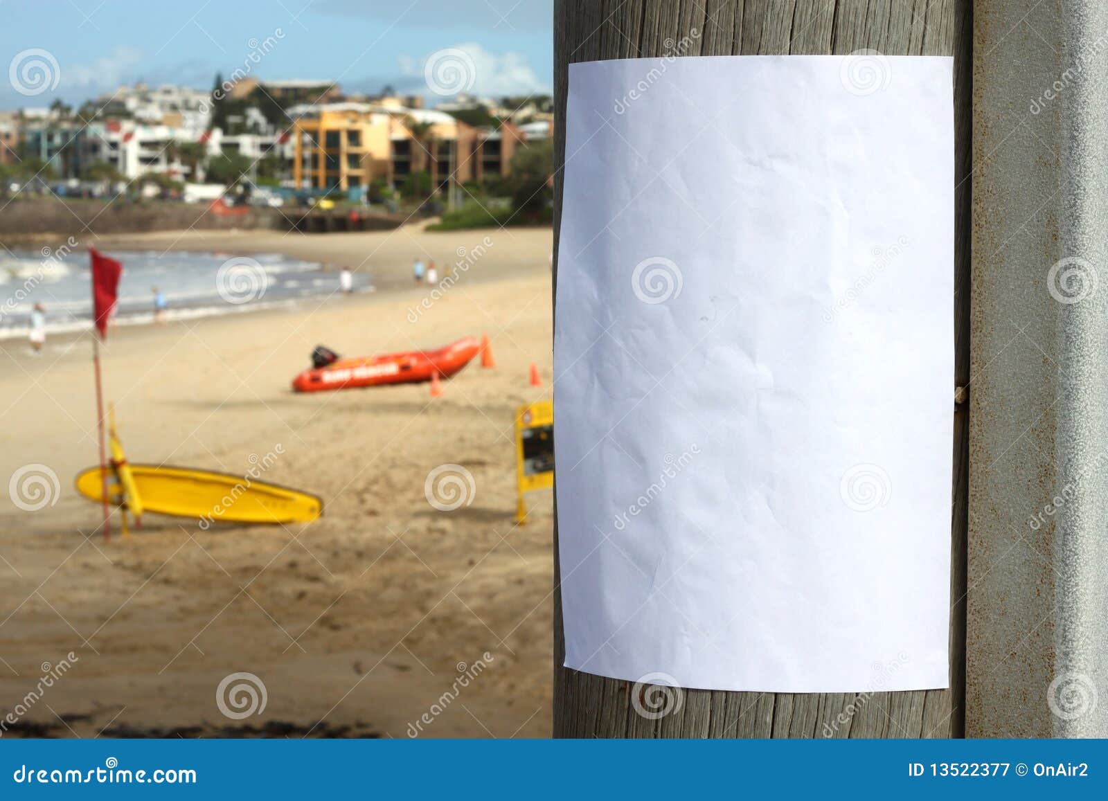 Beach Notice stock image. Image of lifesaving, blank 13522377