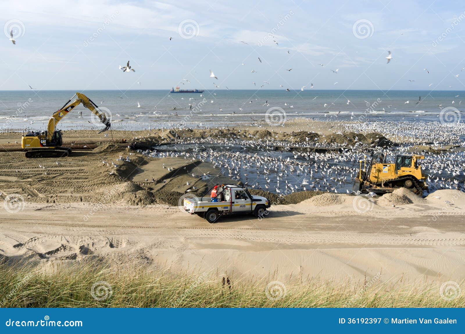 Beach Nourishment. Editorial Photography Image 36192397