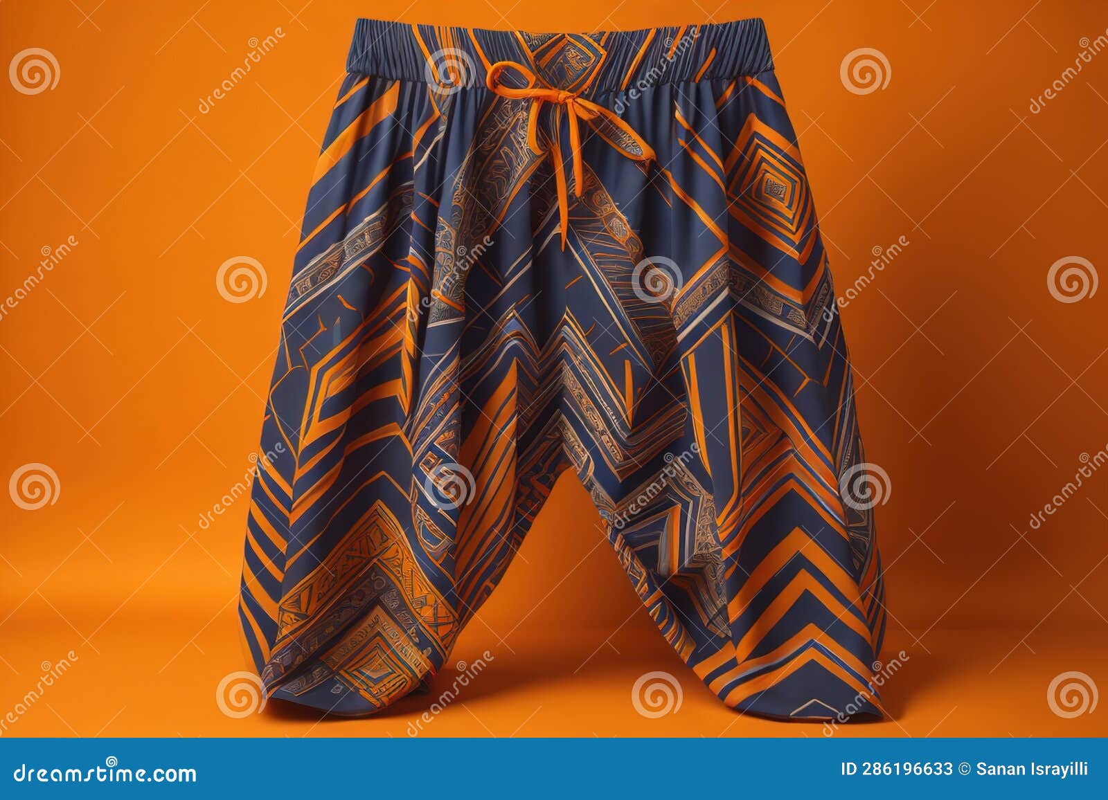 Beach Pants on Orange Background. Summer Fashion Concept. Top View ...