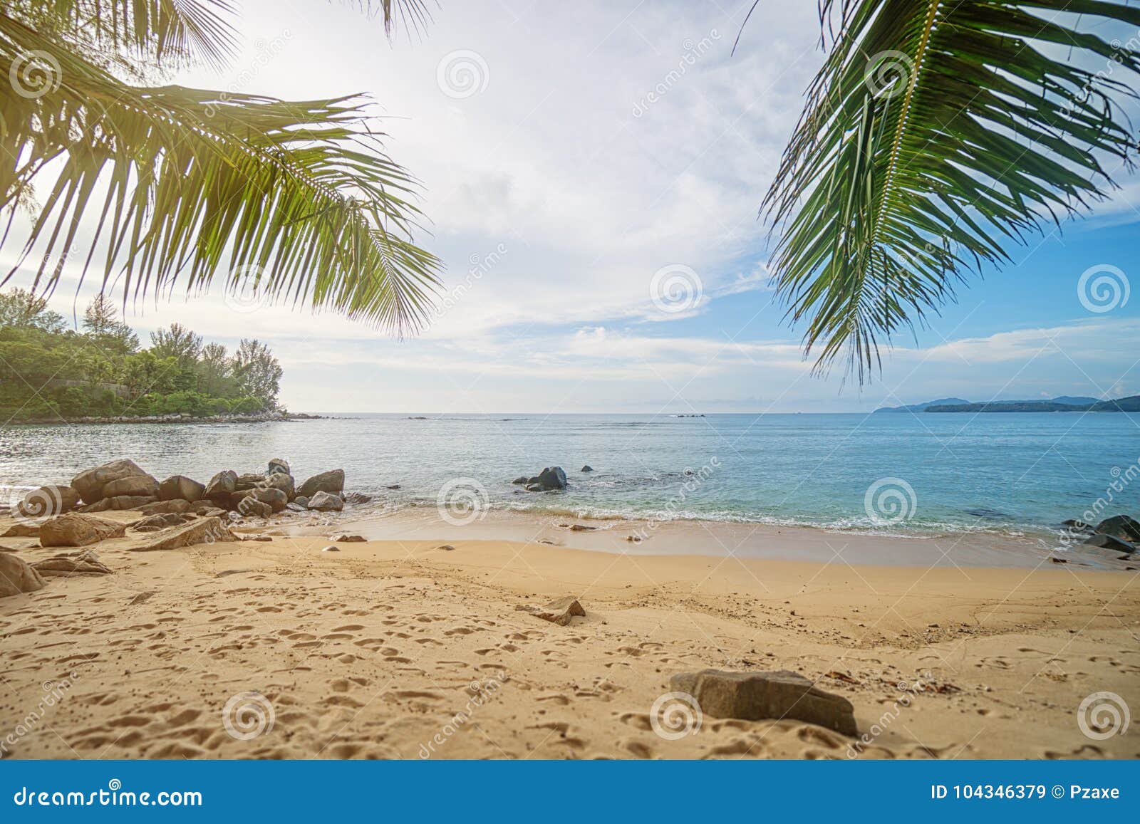 Beach on Phuket Island, Thailand. Tropical Ocean, Palm Trees and Stock ...