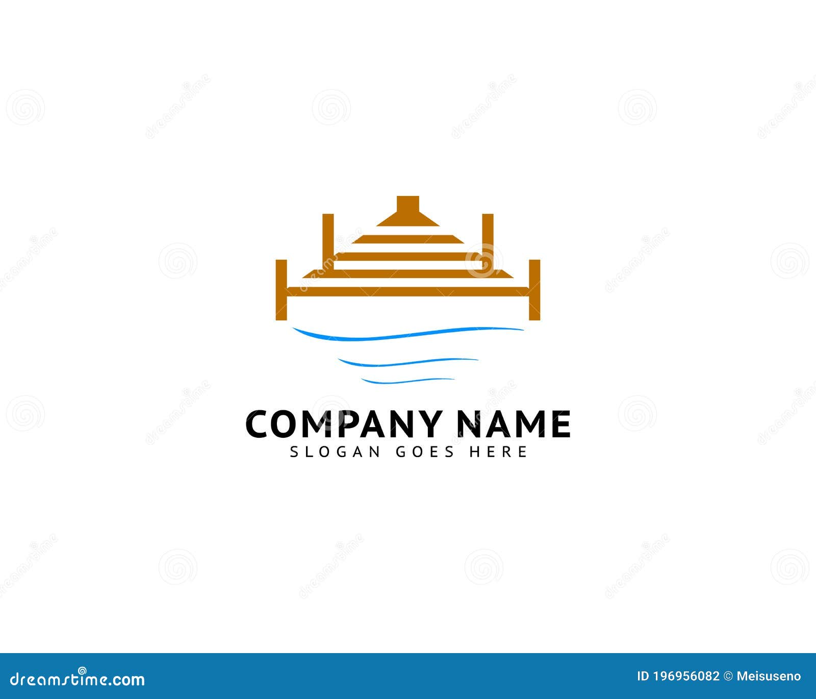 beach pier dock logo  