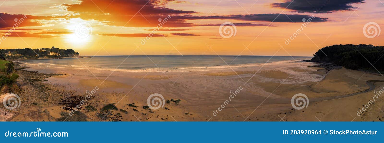 beach, playa de la griega in asturias, spain