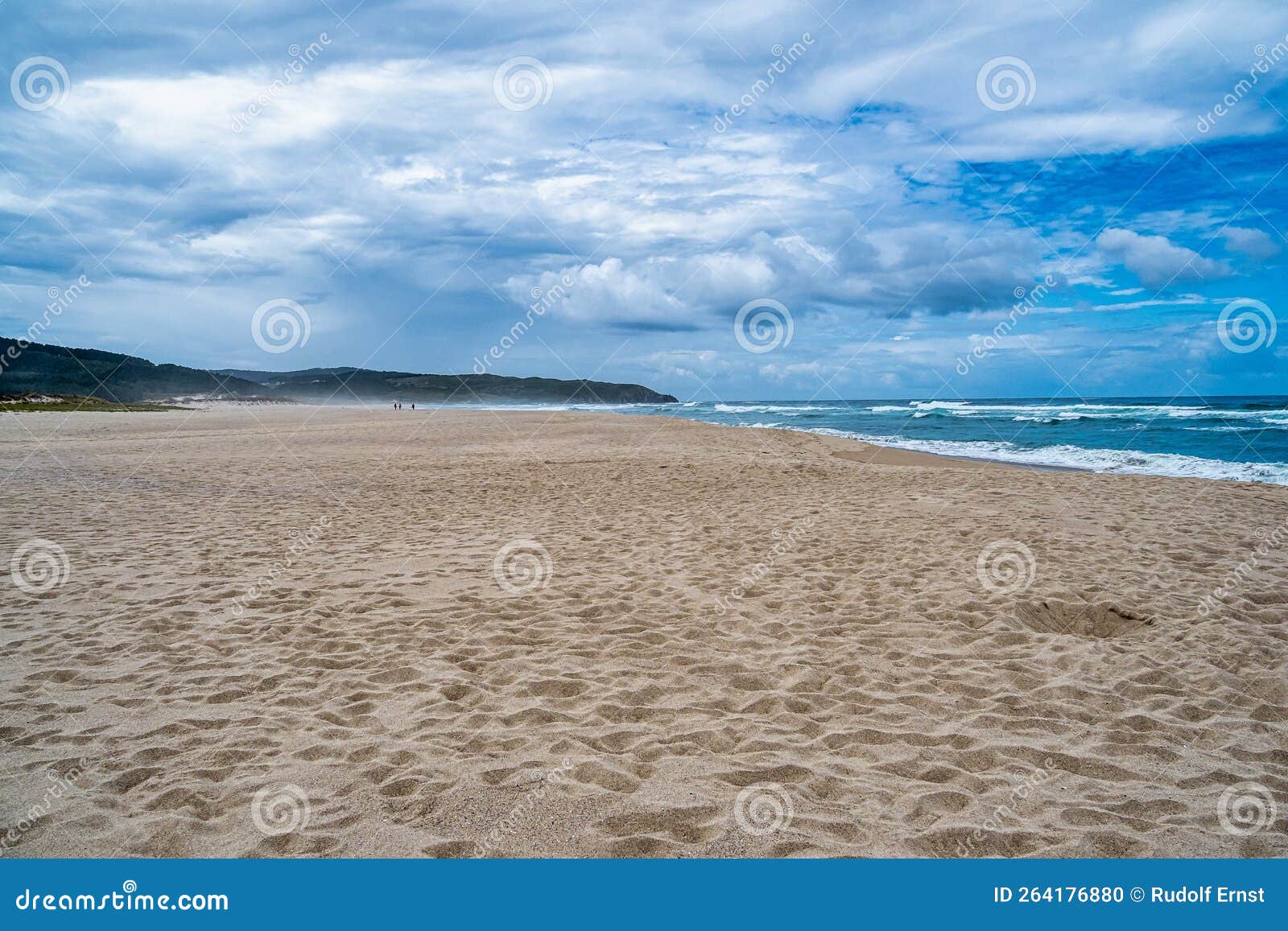 beach of praia do rostro in galicia, spain near finisterre and way of saint james. coast of death, costa da morte