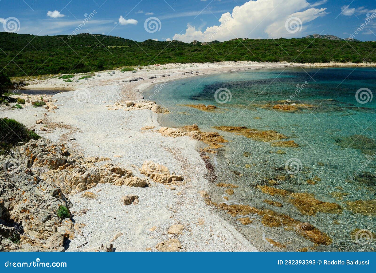 the beach of razza di junco in costa smeralda