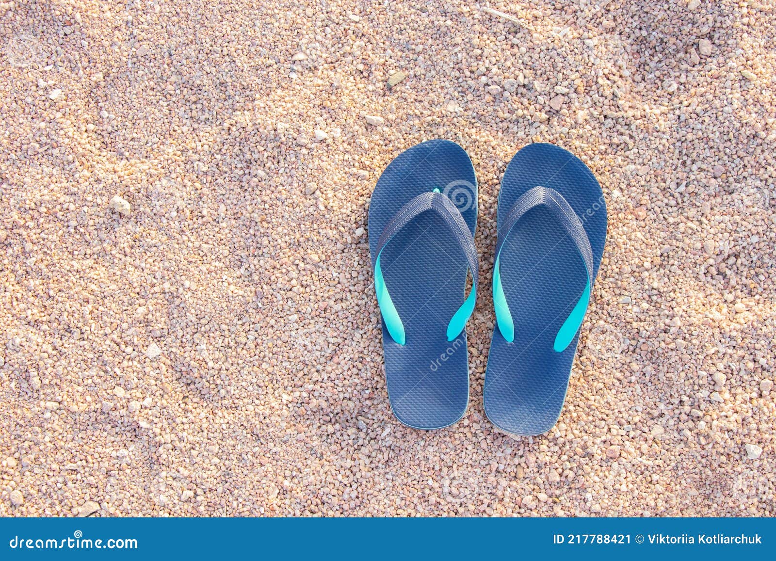 Beach Rubber Shoes on the Sand Close-up Stock Image - Image of nature ...