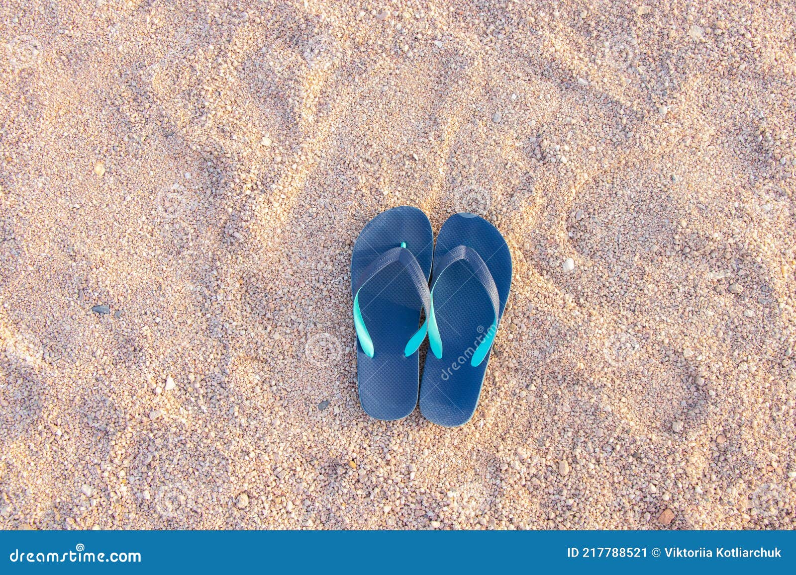 Beach Rubber Shoes on the Sand Closeup Stock Image Image of summer