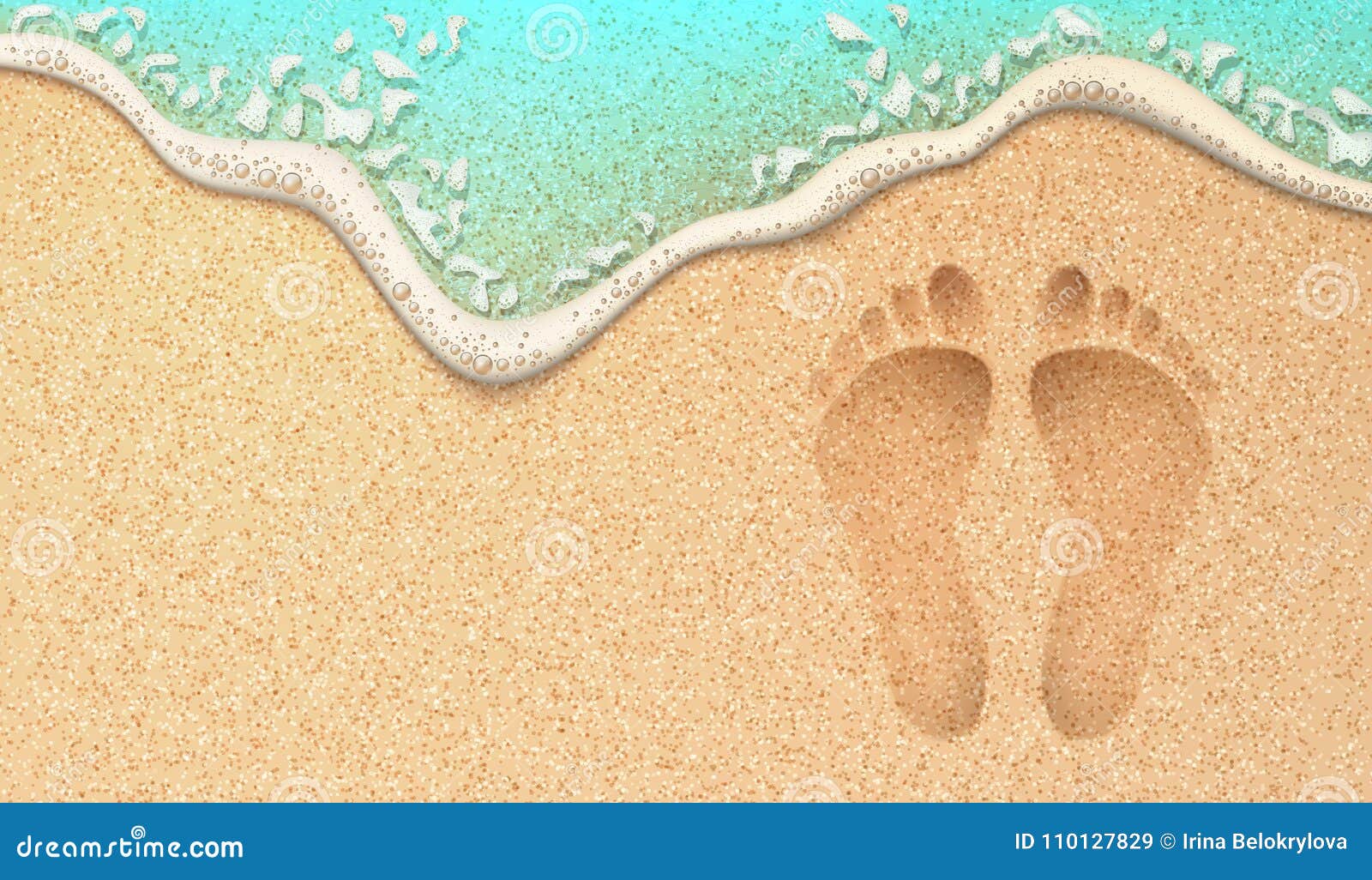  realistic human footprint on sea beach sand