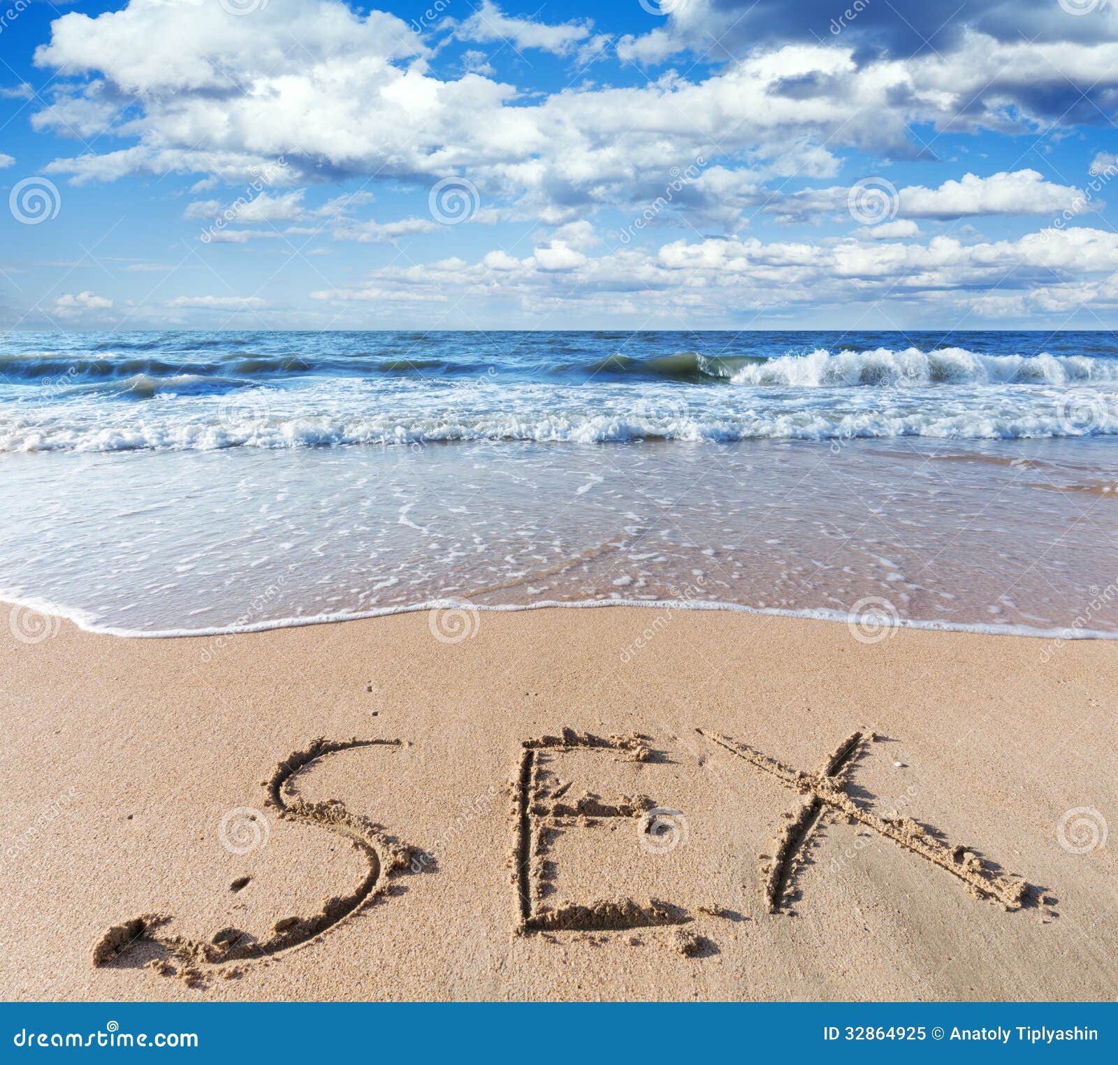 Beach With Sand Word Sex Stock Image Image Of Concept 32864925 